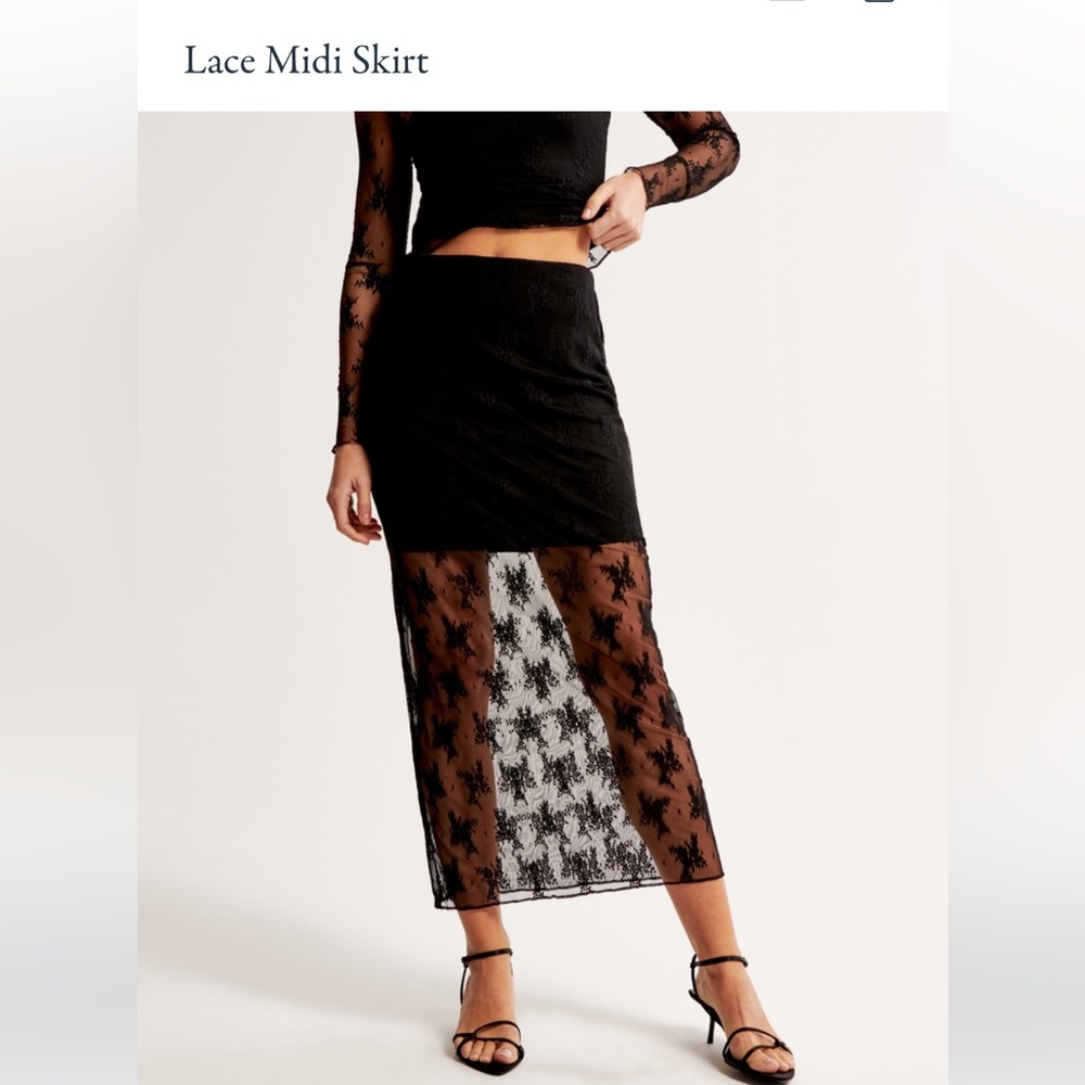 NWT Abercrombie Lace Midi Skirt